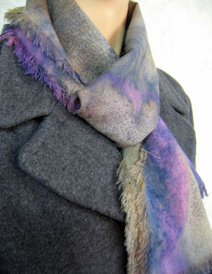 Long fringed woollen scarves